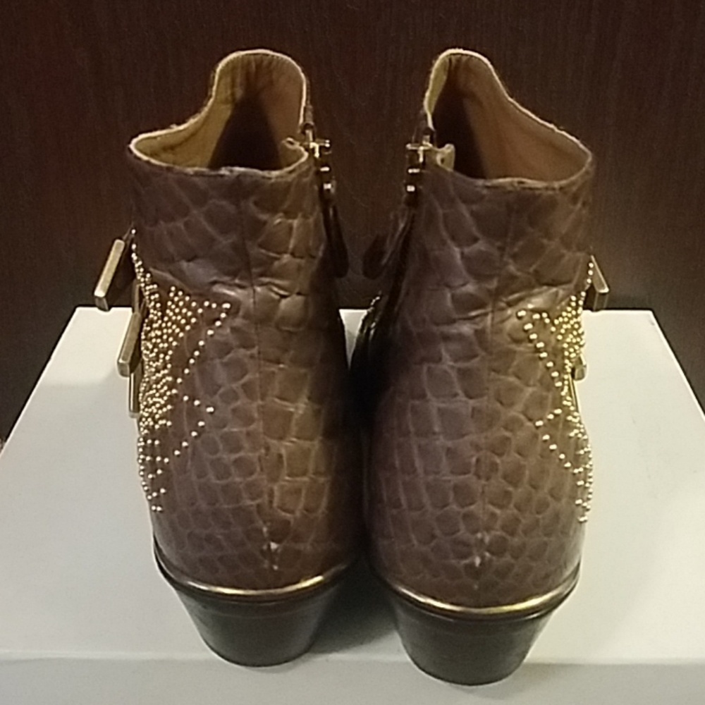 Chloe Susanna Brown Python Booties - image 4